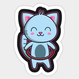 Cute Kawaii Cat Hula Hooping Gift product Sticker